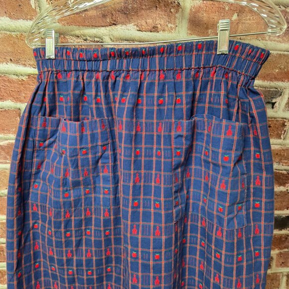 Melhart Designs Plaid Skirt M L | Vintage 80s Red Blue Academia Coquette Preppy - Picture 3 of 6